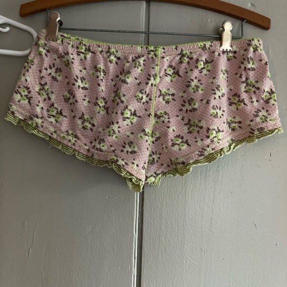 2pc Set FREE PEOPLE Sleep Lounge PJ Tank Cami Top Shorts Bottoms Pink Green S P - Picture 5 of 6